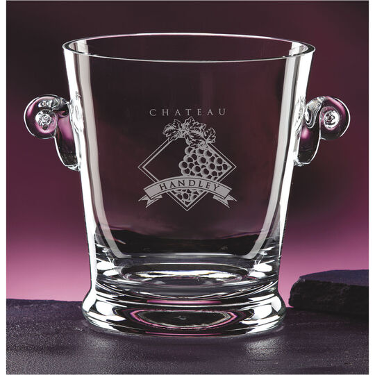 Deep Etched Crystal Ice Bucket with Premium Chateau Design